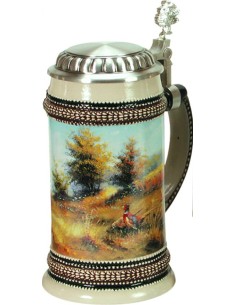 Chope de biere chasse en été